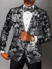 Men's Single-Breasted One-Button Party Jacket In Gold And Silver Tailored Fit