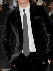 Men's Solid Burgundy Velvet Two-Button Single-Breasted Party Wedding Jacket
