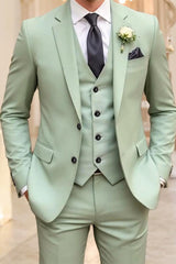 Men's Two-Button Single Breasted Standard Fit Suit For Beach Weddings Prom And Formal Parties