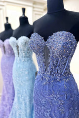 Mermaid Black Prom Dress Chic Sweetheart Appliques Long Evening Dress