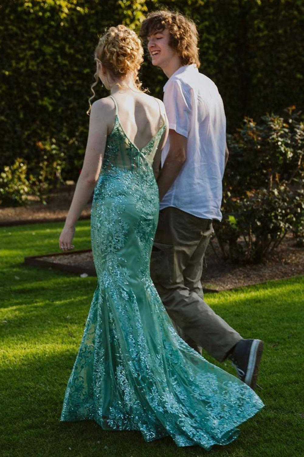 Mermaid Prom Dress Green Long Evening Dress With Slit