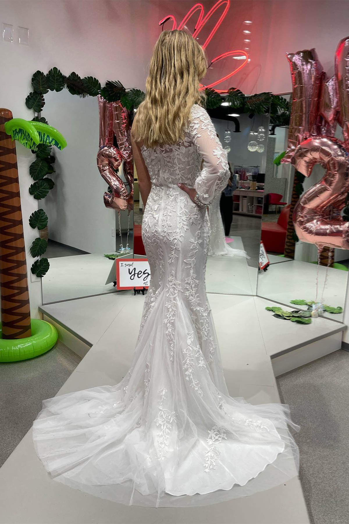 Mermaid Prom Dress One Shoulder Long Sleeve Lace Evening Dress