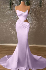 Mermaid Prom Dress Sleeveless One Shoulder Formal Dress With Beadings
