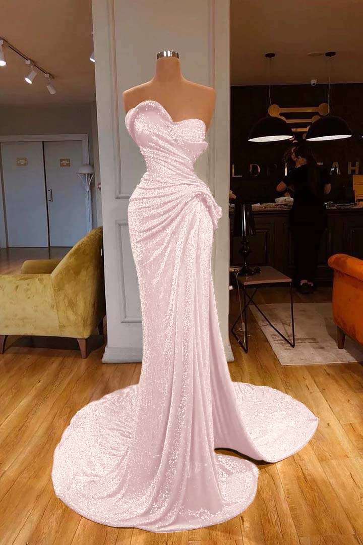 Mermaid Prom Dress Sleeveless Sweetheart Sequined Formal Dress