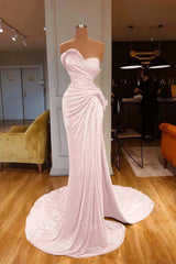 Mermaid Prom Dress Sleeveless Sweetheart Sequined Formal Dress