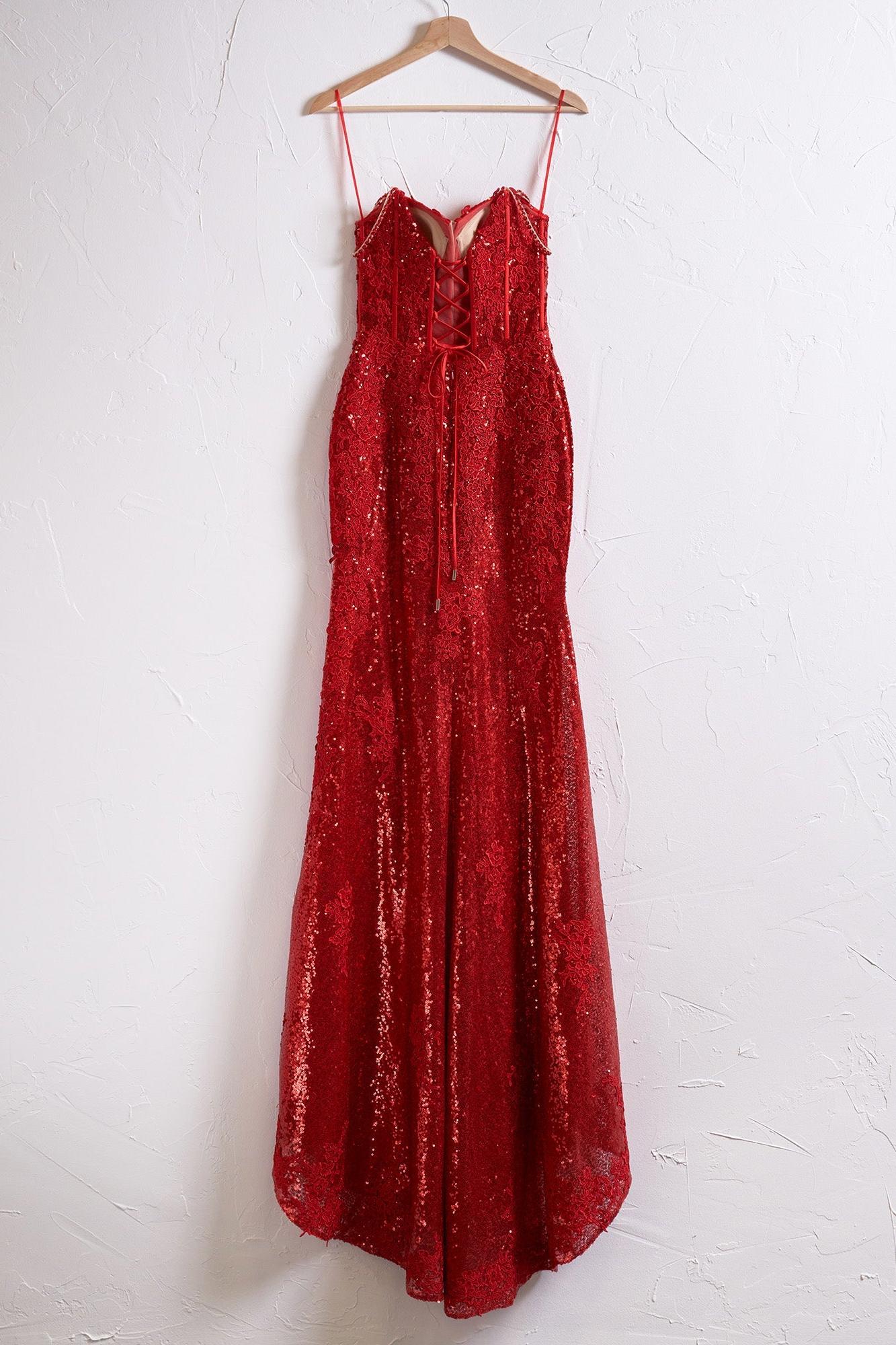 Mermaid Prom Dress Spaghetti Straps Appliques Elegant Evening Dress with Split