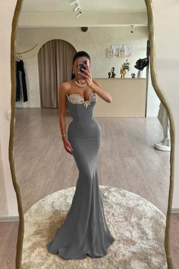 Mermaid Prom Dress Sweetheart Formal Dress With Beadings and Rhinestones