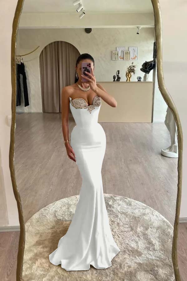 Mermaid Prom Dress Sweetheart Formal Dress With Beadings and Rhinestones