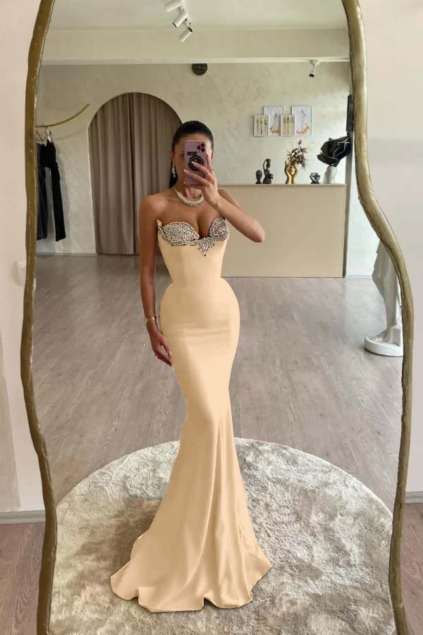Mermaid Prom Dress Sweetheart Formal Dress With Beadings and Rhinestones
