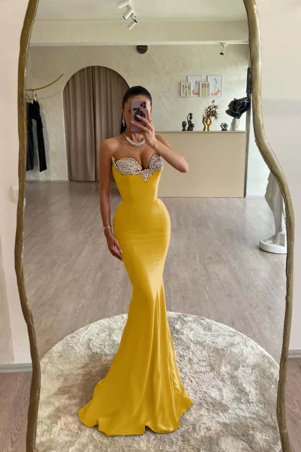 Mermaid Prom Dress Sweetheart Formal Dress With Beadings and Rhinestones
