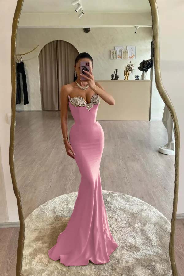 Mermaid Prom Dress Sweetheart Formal Dress With Beadings and Rhinestones