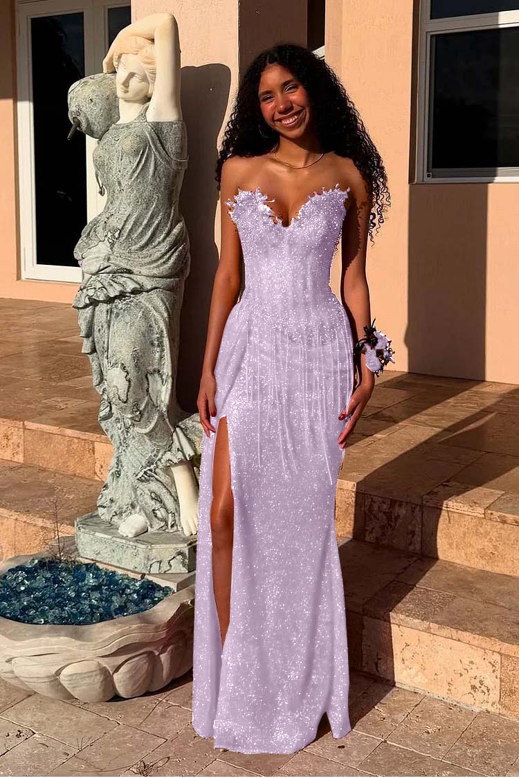 Mermaid Prom Dress Sweetheart Sleeveless Formal Dress With Beadings and Rhinestones