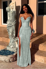 Mermaid Prom Dress Sweetheart Sleeveless Formal Dress With Beadings and Rhinestones
