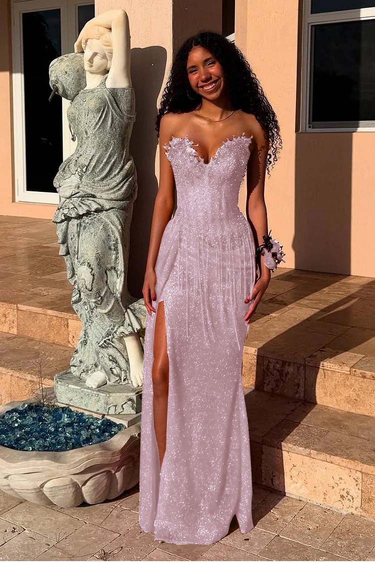 Mermaid Prom Dress Sweetheart Sleeveless Formal Dress With Beadings and Rhinestones