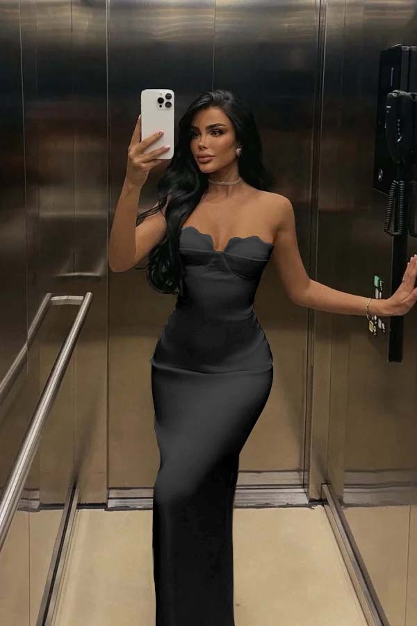 Mermaid Satin Prom Dress Sleeveless Sweetheart Formal Dress