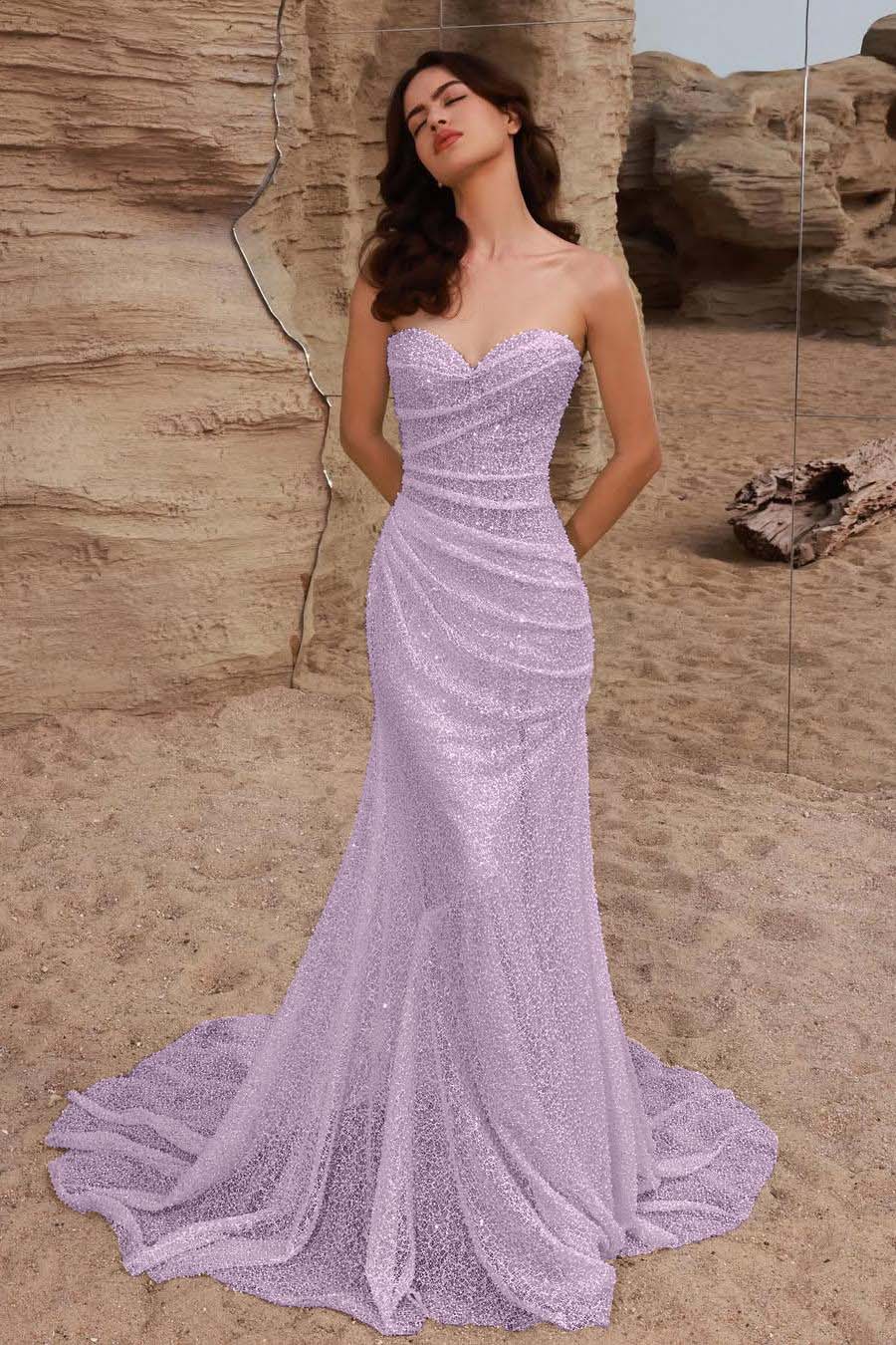 Mermaid Wedding Dress Sleeveless Sweetheart Sequined Bridal Gown