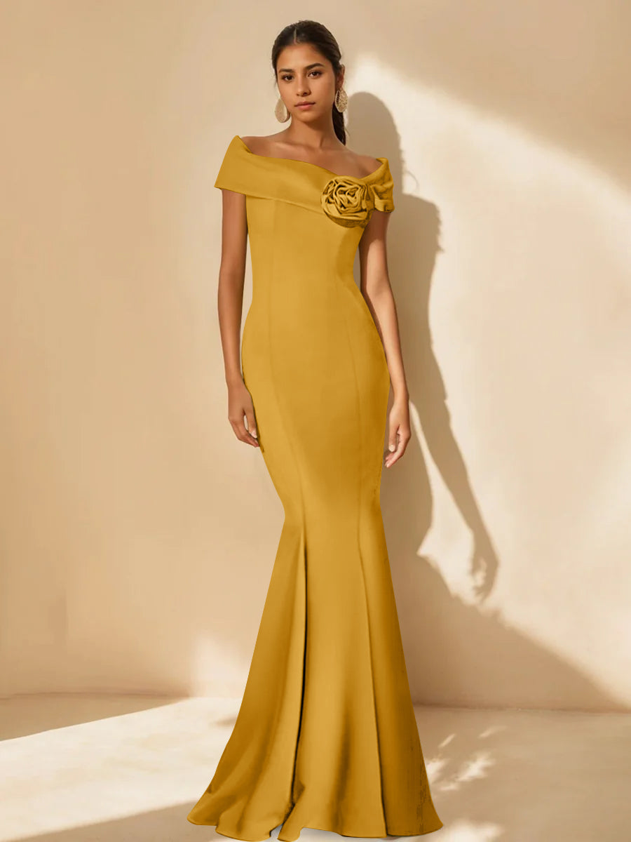 gold off the shoulder mother of the bride dress Alexander by Daymor 2063F24