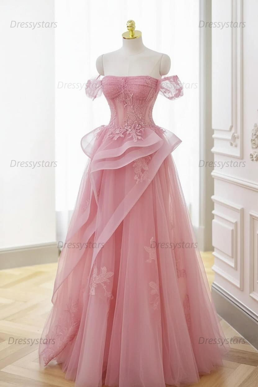 Mint Green Prom Dress Tulle Lace Long Elegant Corset Formal Party Evening Dress