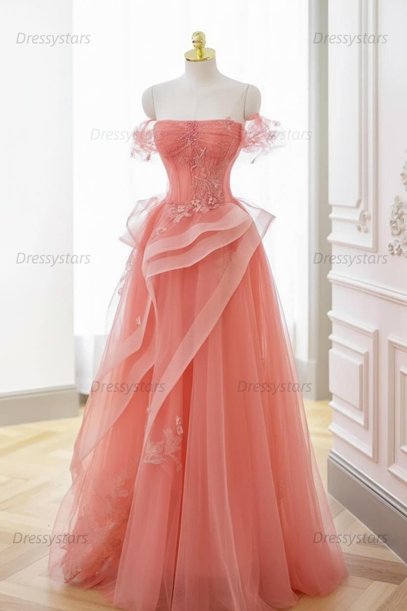 strapless open back dress Mint Green Prom Dress Tulle Lace Long Elegant Corset Formal Party Evening Dress, Mint Green