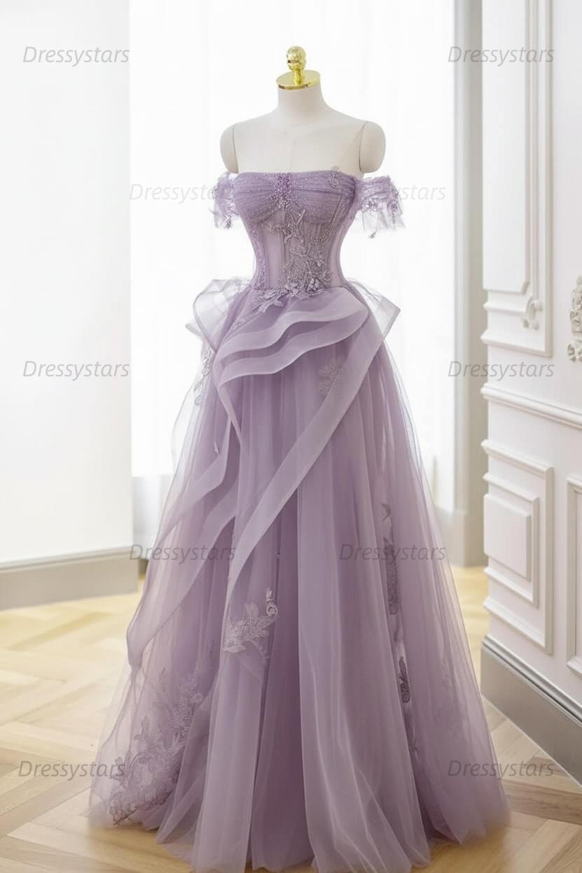 Dressystars Mint Green Prom Dress Tulle Lace Long Elegant Corset Formal  Party Evening Dress
