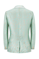Mint Shawl Lapel Jacquard One Button Men's Prom Suit Blazer Pants