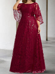 Mother of the Bride Princess A-Line Dresses Featuring Applique and Sequins