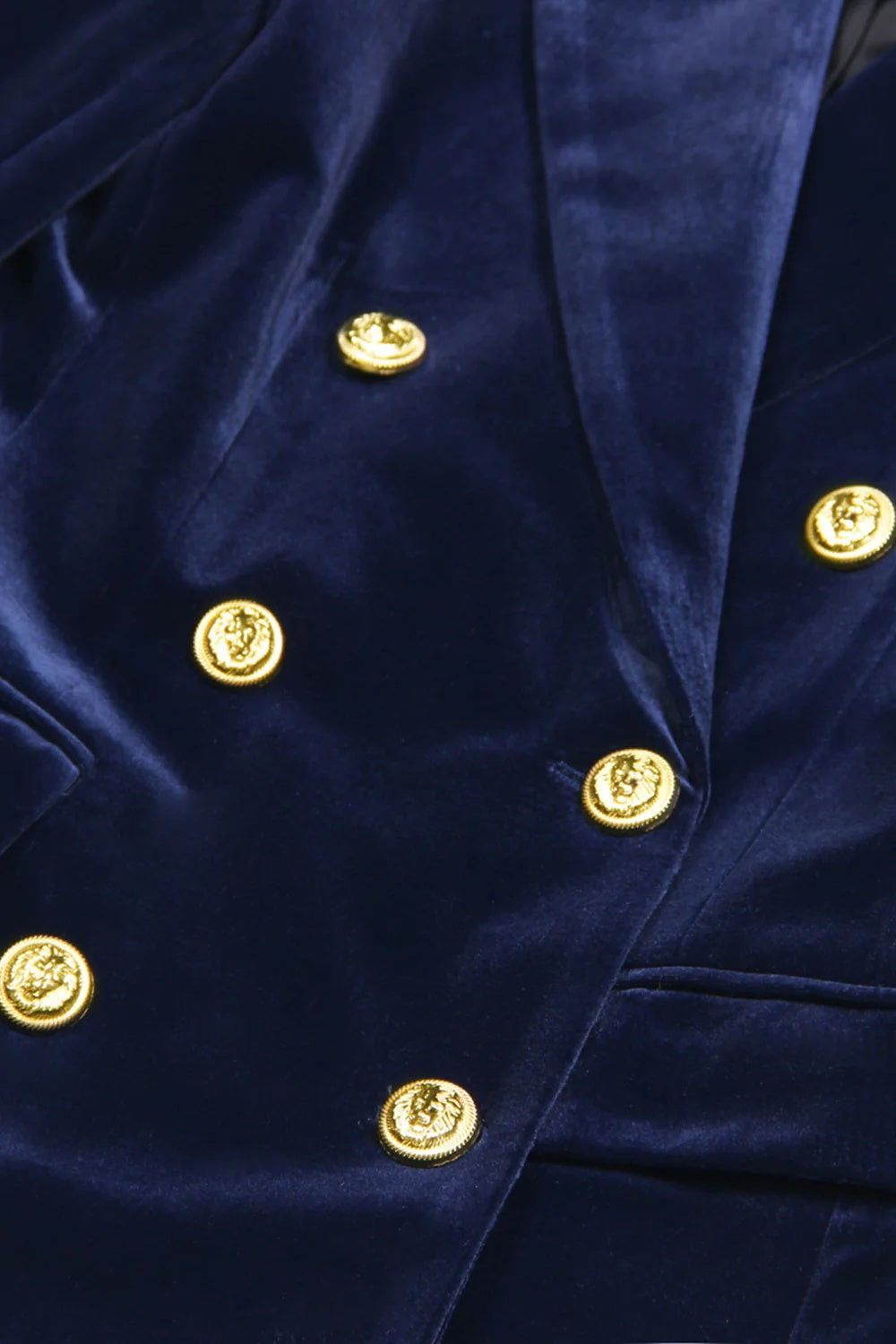 Navy Double-Breasted Fitted Two-Piece Suit For Women