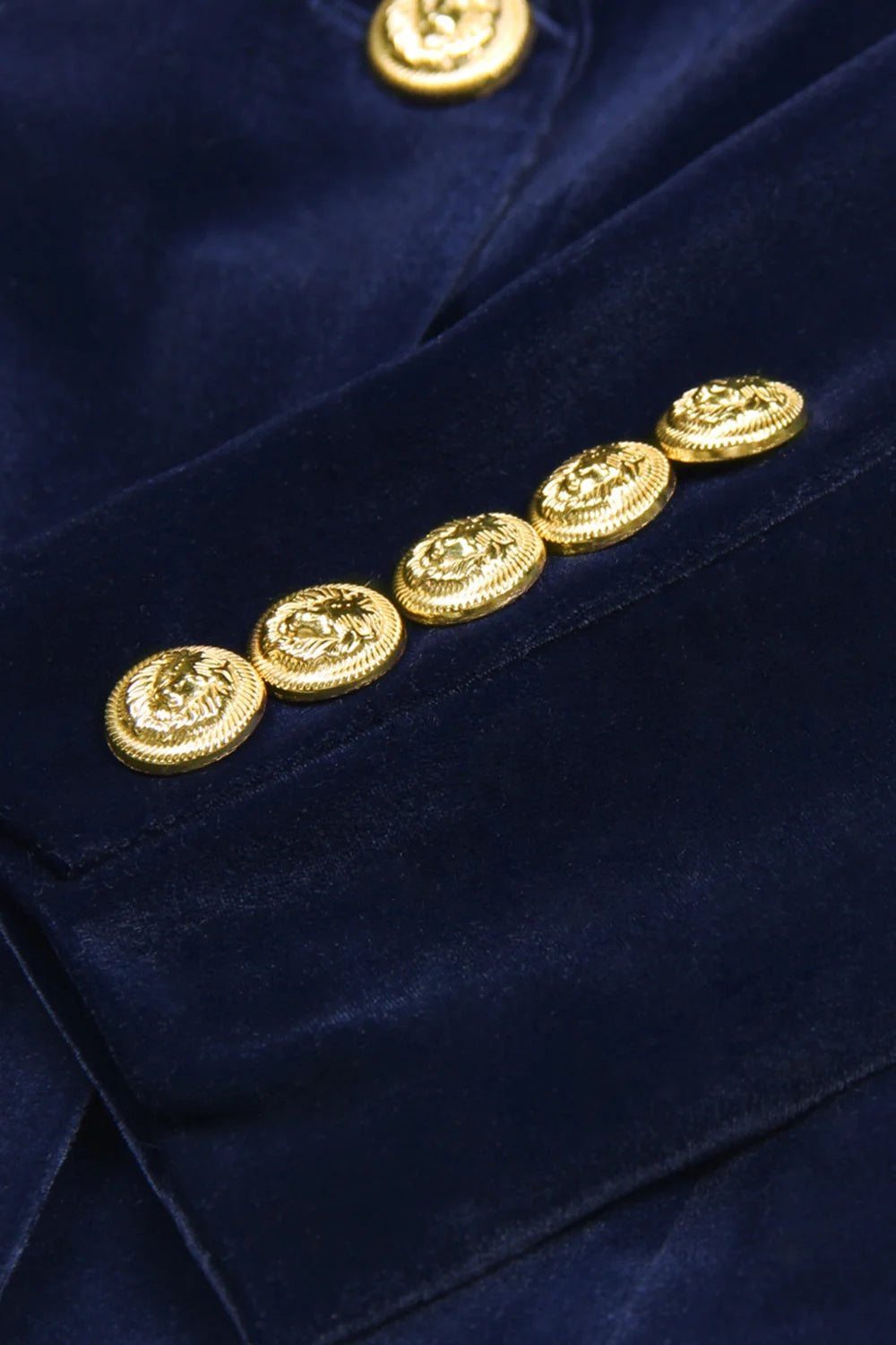 Navy Double-Breasted Fitted Two-Piece Suit For Women