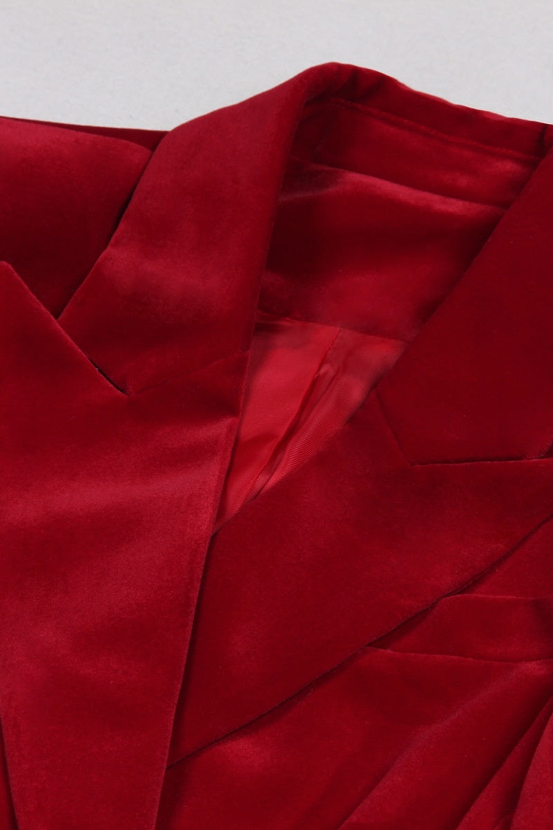 Navy Double-Breasted Fitted Two-Piece Suit For Women