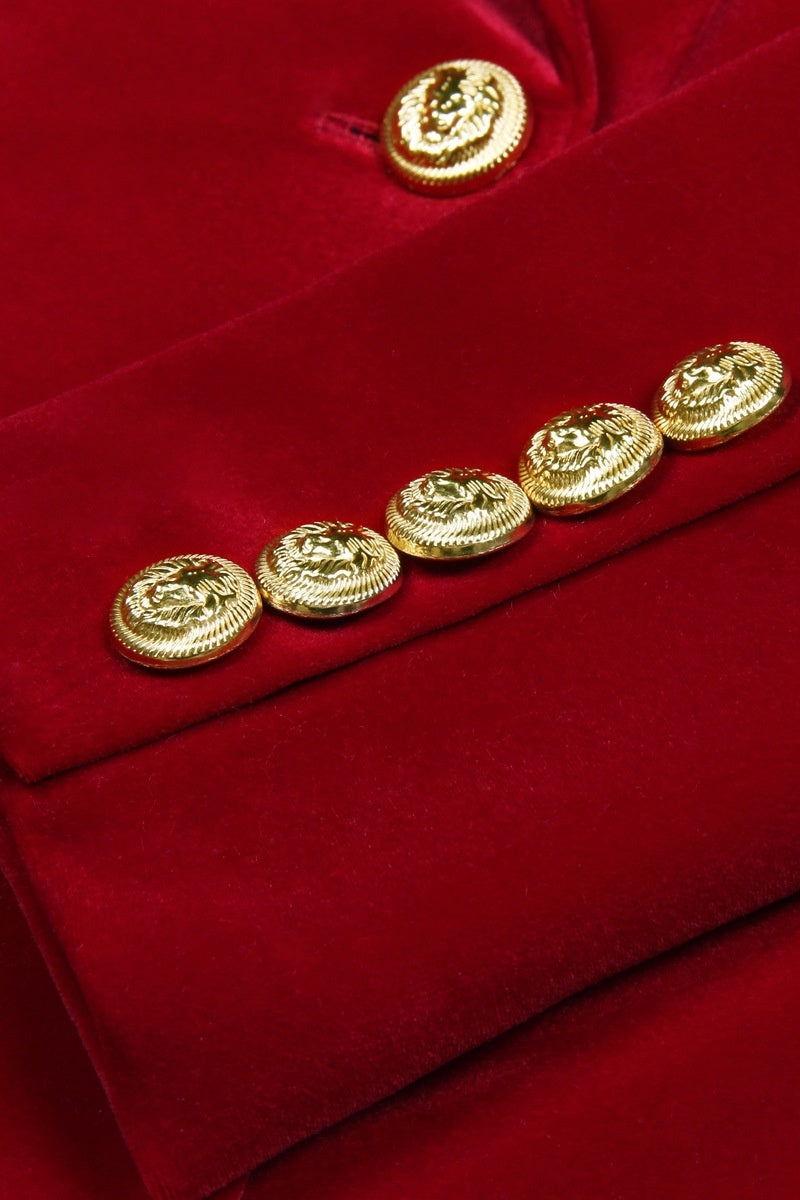 Navy Double-Breasted Fitted Two-Piece Suit For Women