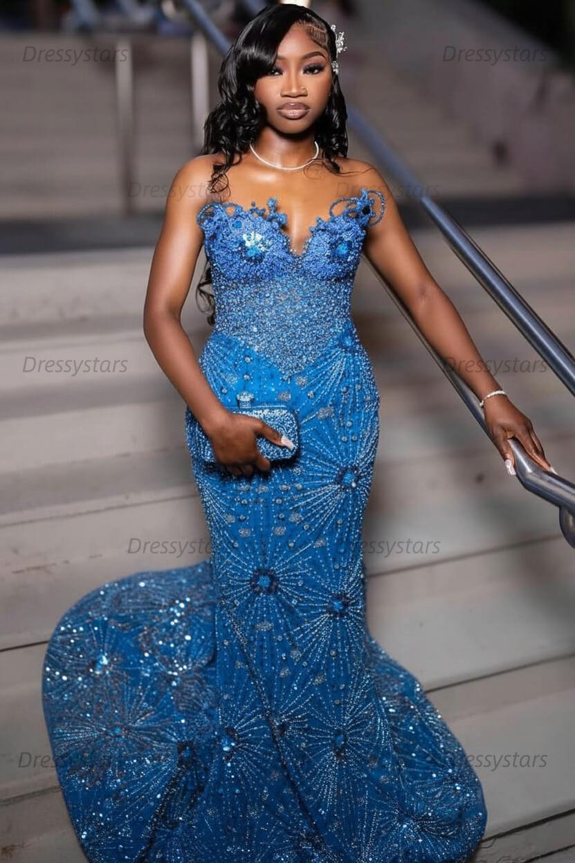 Green Prom Dress Sleeveless Formal Evening Gown with Rhinestones and Beadings
