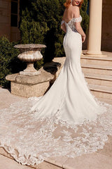 Off The Shoulder Lace Trumpet/Mermaid Wedding Dress