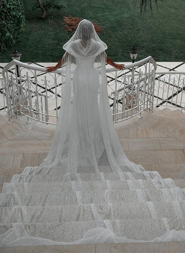 Off The Shoulder Sleeveless Sequined Trumpet/Mermaid Wedding Dress