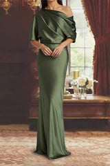 One-Shoulder Column Gown for the Mother of the Bride