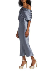 One-Shoulder Column/Sheath Gown for the Mother of the Bride