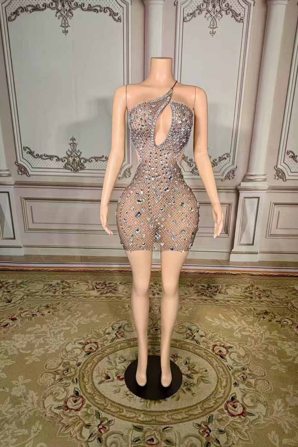 One Shoulder Homecoming Dress Cut Out Bodycon Cocktail Party Dress