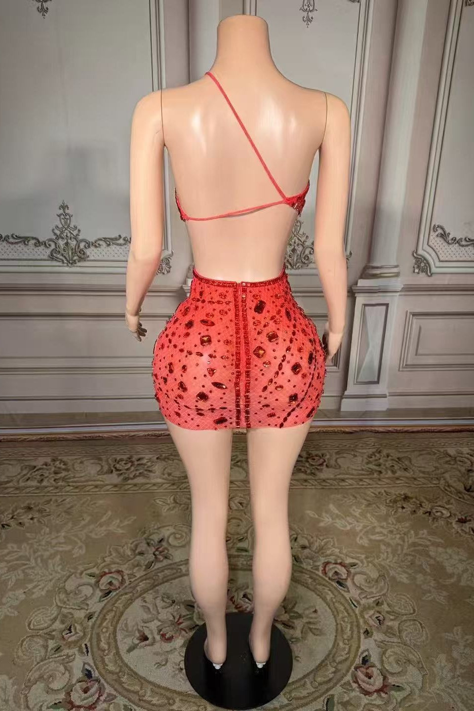 One Shoulder Homecoming Dress Cut Out Bodycon Cocktail Party Dress