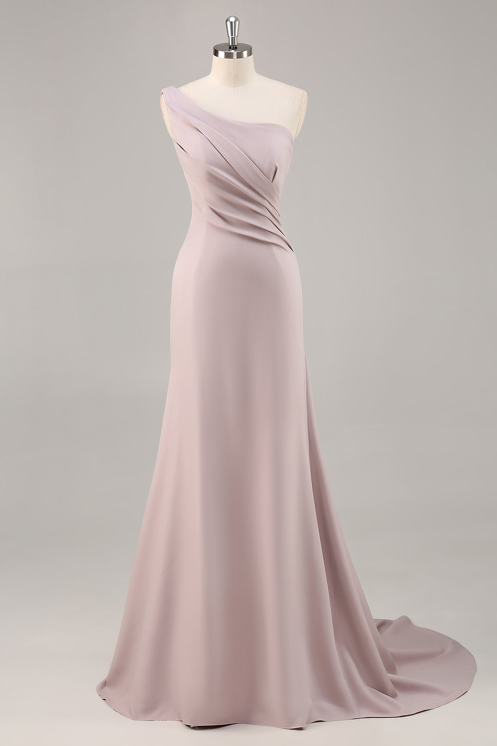 One Shoulder Khaki Wedding Guest Dress Mermaid Long Formal Dress