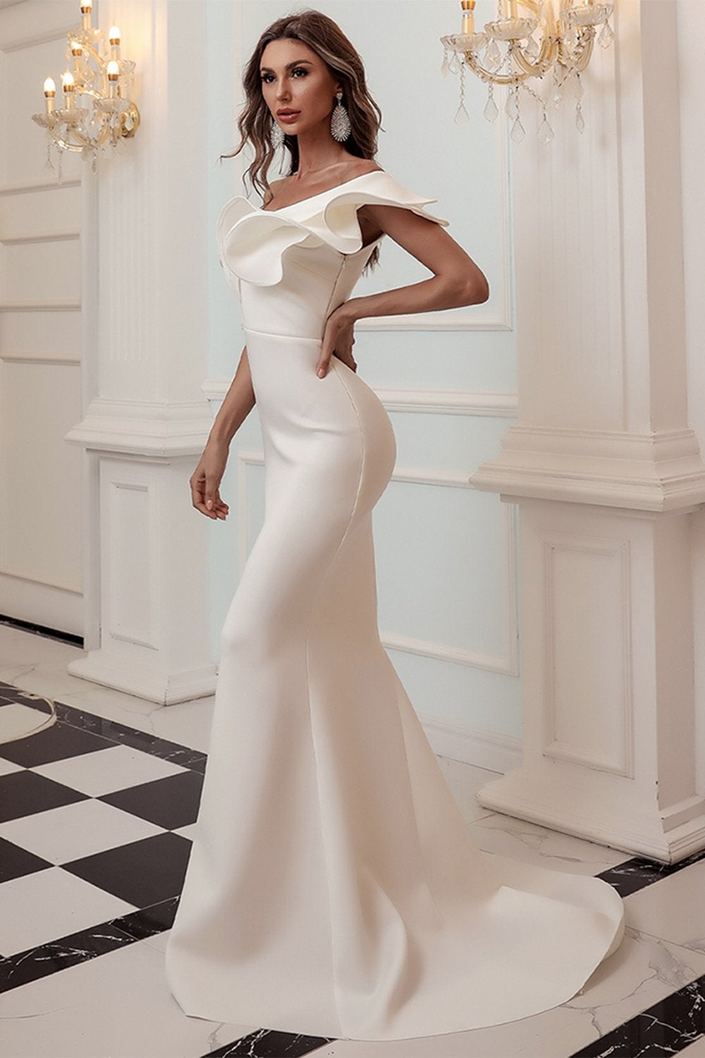 One Shoulder Mermaid Black Prom Dress Evening Dress