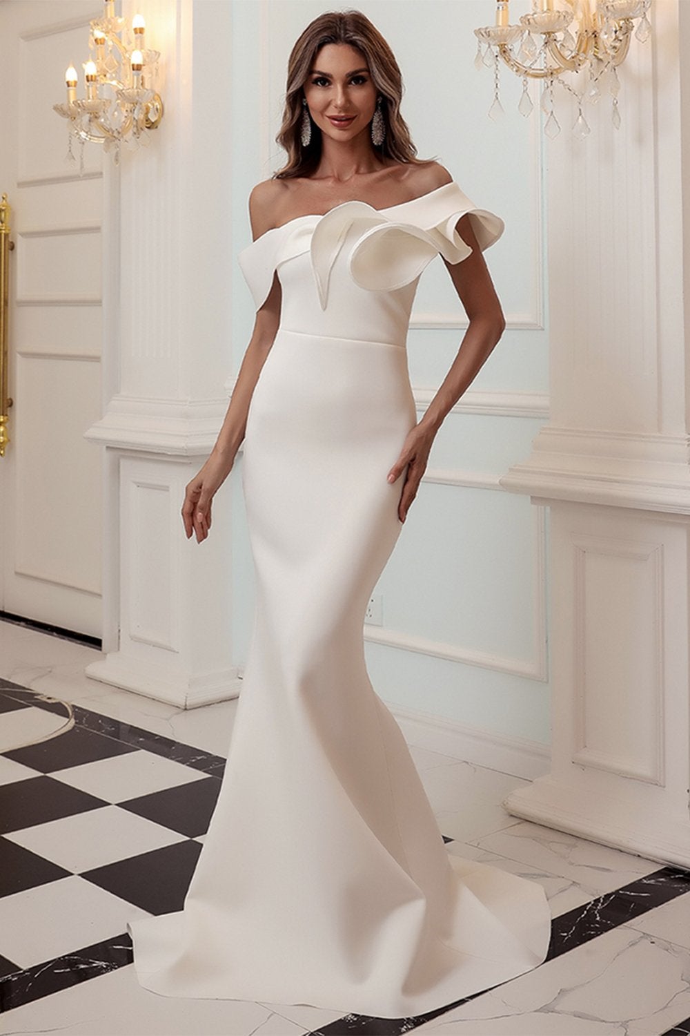 One Shoulder Mermaid Black Prom Dress Evening Dress