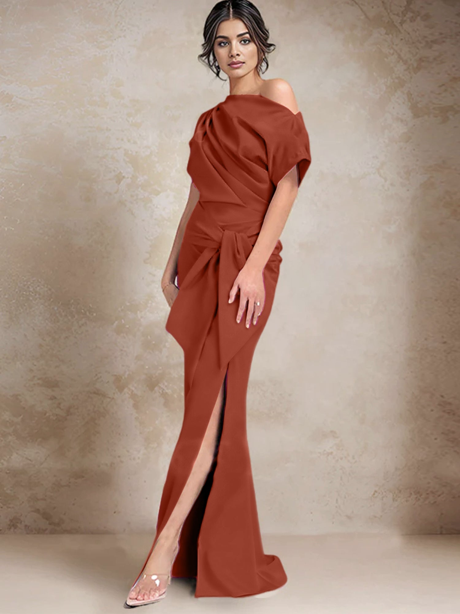 One-Shoulder Mermaid/Trumpet Mother of the Bride Dresses Featuring a Side Split