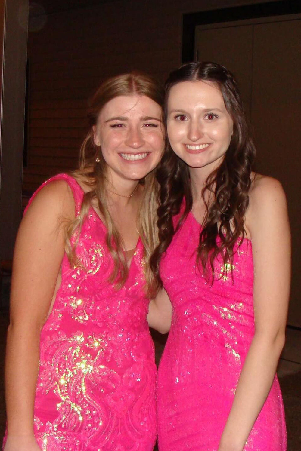 One Shoulder Prom Dress Sequined Mermaid Evening Dress Ivory and Pink