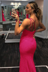 One Shoulder Prom Dress Sequined Mermaid Evening Dress with Slit