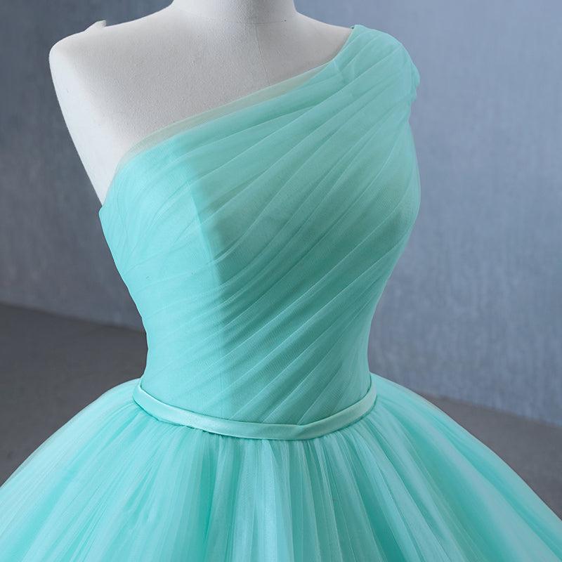One Shoulder Quinceanera Dress Sweet 15 Tulle Ball Gown Sweet 16 Dress