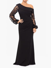 One-shoulder Trumpet/Mermaid Floor-Length Mother of the Bride & Groom Dress with Applique