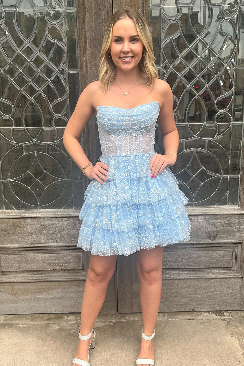 Orange Homecoming Dresses Corset A-Line Short Tulle Cocktail Dresses