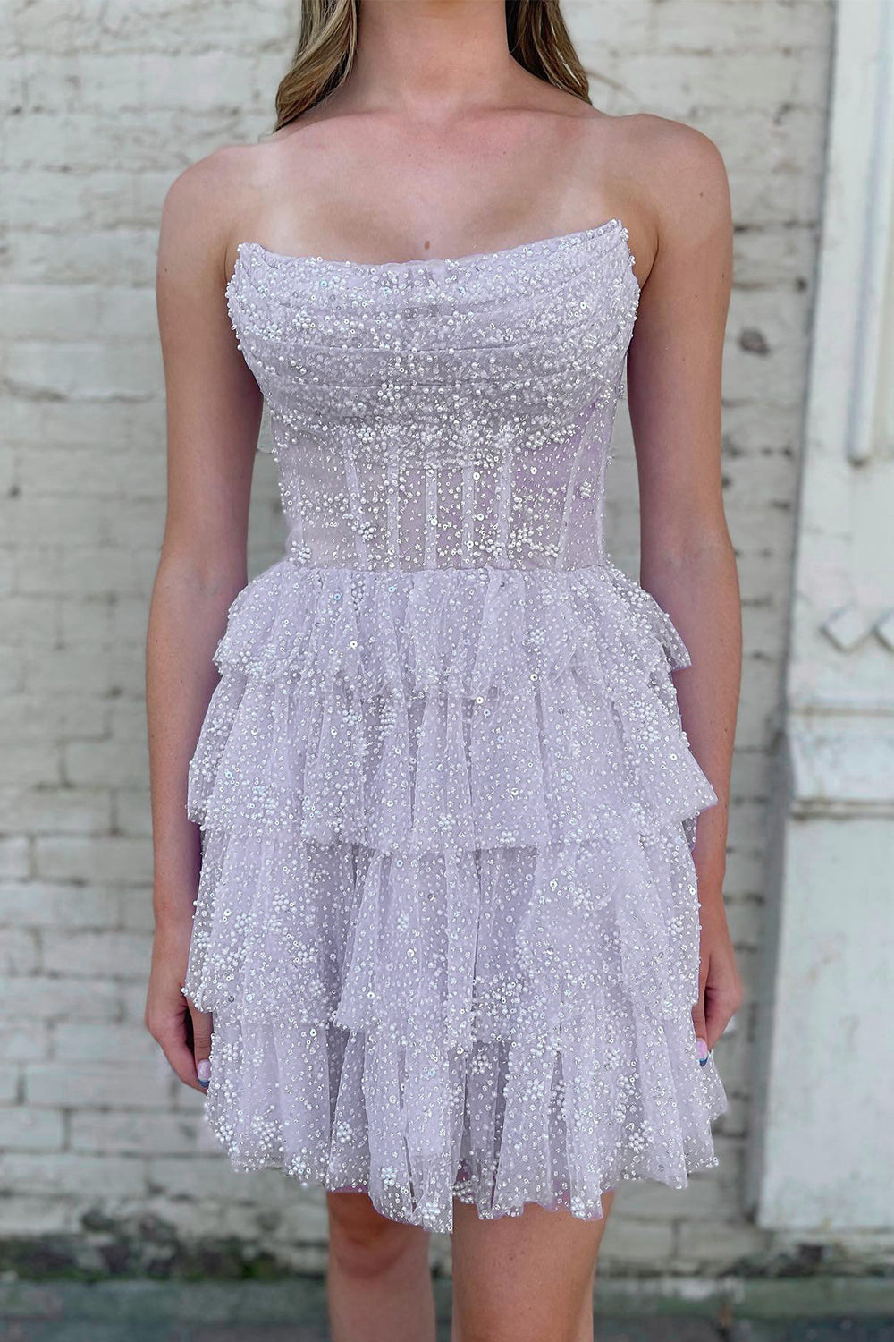 Orange Homecoming Dresses Corset A-Line Short Tulle Cocktail Dresses