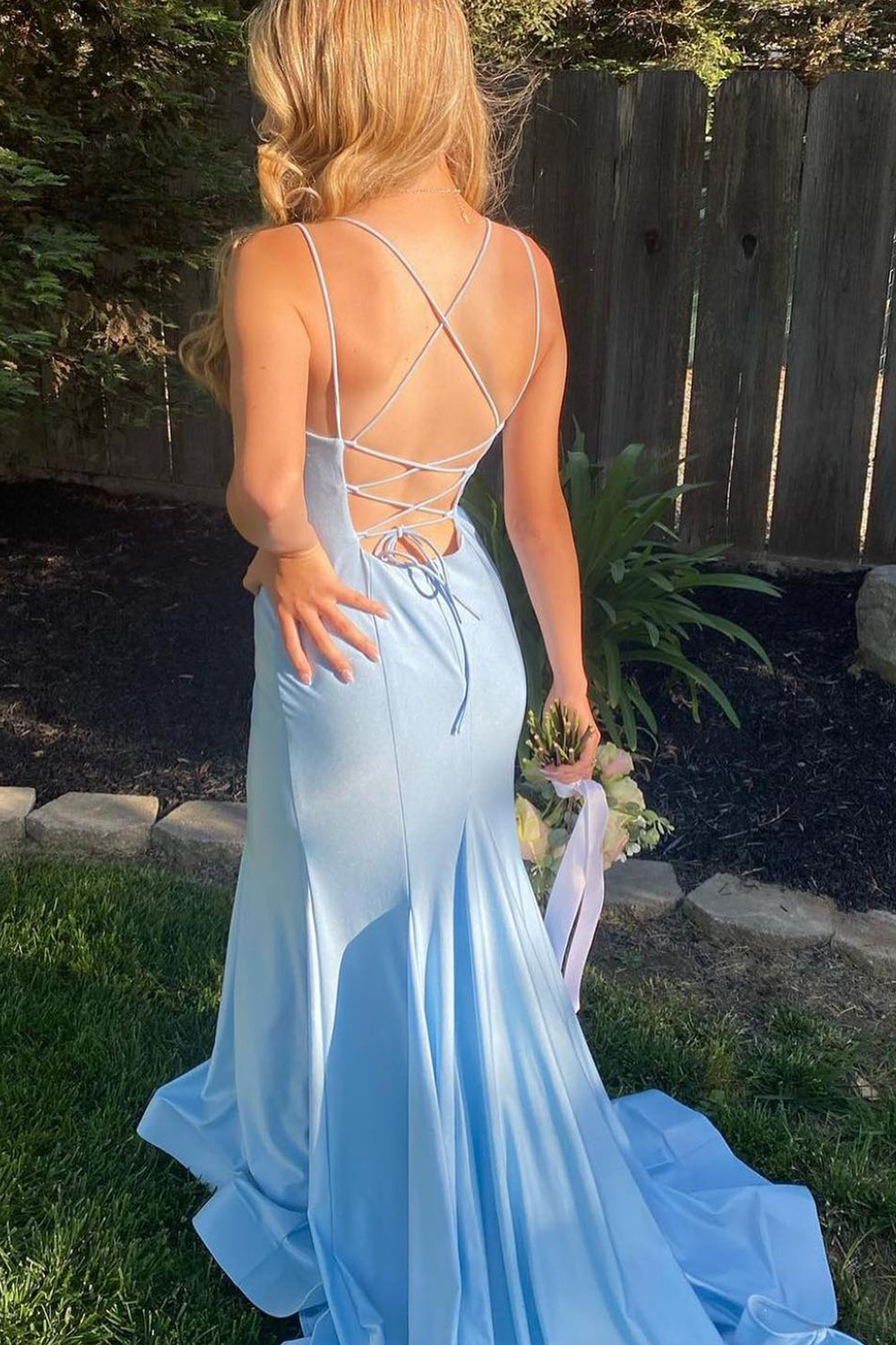 Orange Prom Dress Spaghetti Straps Black Prom Dressless Mermaid Evening Dress