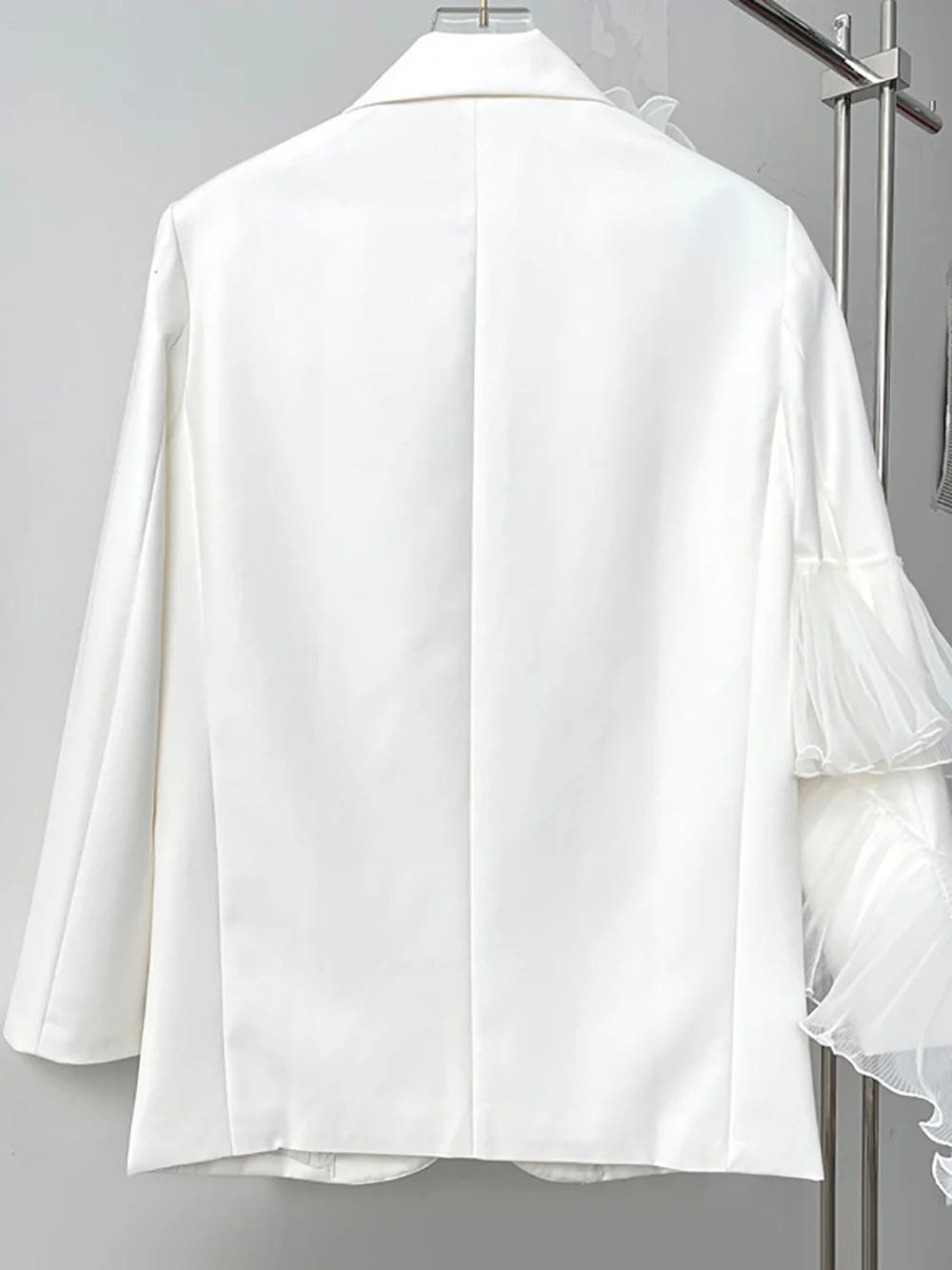 Party Blazer For Women Featuring A Notched Lapel And Two Buttons With Floral Detail