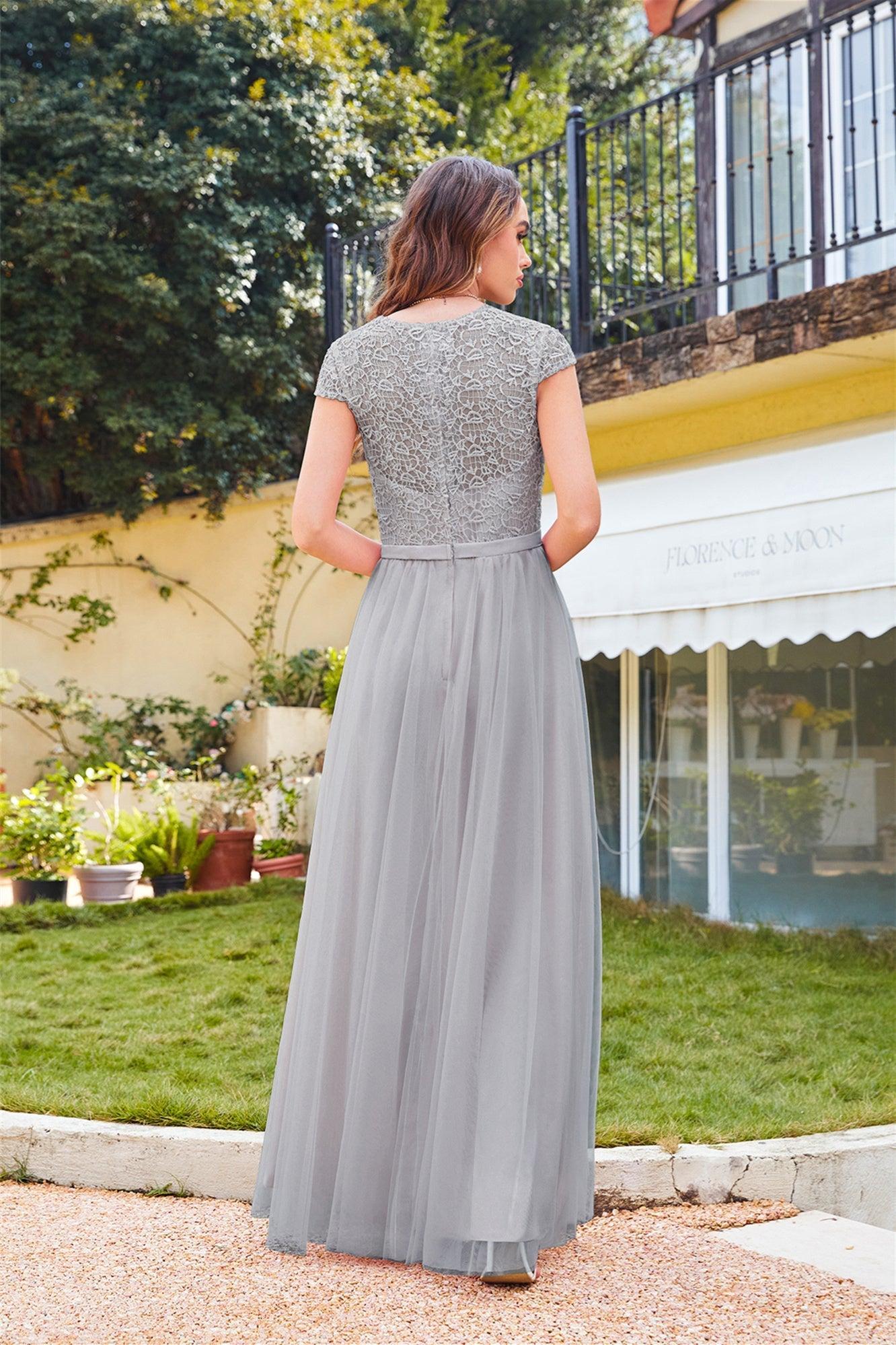 Dressystars Women Pink Crew Neck Mother of the Bride Dress Cap Sleeve Bridesmaid Dress Dressystars Women Pink Crew Neck Mother of the Bride Dress Cap Sleeve Bridesmaid Dress